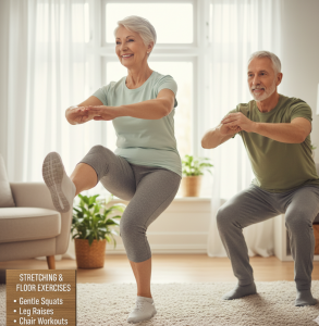 Stretching or floor exercises